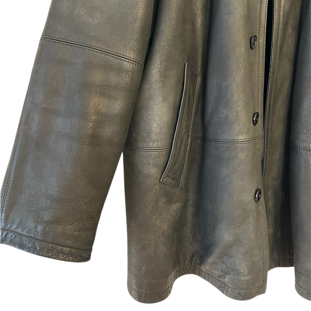 Upstar Black Nubuck Leather Jacket With Removable 100% Shearling Liner - Picture 9 of 13